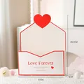 Envelope-shaped flower gift box with 'Love Forever' print for floral DIY packaging. - 10 Pieces/Pack / Red