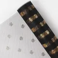 Matériau d'emballage en tulle noir avec des points et des rayures dorés scintillants. - 50cm*4.57m / Noir