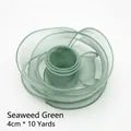 Premium seaweed green wavy chiffon organza ribbon 4cm wide for flower bouquet DIY decor - 4.0CM*10 Yards / Seaweed Green