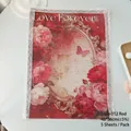 Papel envolver rosas rojas con encaje 48x36cm paquete 5 hojas para ramo - Pack de 5 / Rojo