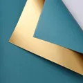 Luxury double-sided waterproof wrapping paper in elegant grey-blue and metallic gold - Gilded Grey-Blue & Gold