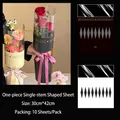Single flower bouquet wrapping sheets with transparent finish for DIY floral, 10pcs - 10 Pieces/Pack (30x42cm) / Black