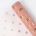 Rouleau de tissu mesh rose élégant à pois dorés pour emballage cadeau de fleurs - 50cm*4.57m / Rose