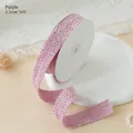 Lila 2,5 cm strukturiertes Stoffband für DIY-Schleifen und Haarschmuck-Bastelbedarf - 2.5cm*10Y / Lila
