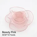 Light pink wavy edge organza chiffon ribbon roll for flower bouquet wrapping and DIY bows - 4.0CM*10 Yards / Beauty Pink