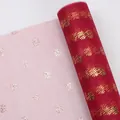 Rouleaux de tissu en maille de tulle bronzant rouge et rose pour l'emballage de fleurs et cadeaux - 50cm*4.57m / Bordeaux