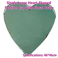 Large heart-shaped green floral foam block with suction cup base, 46x46cm size - Large Single Heart with Mud (Suction Cup) / 46x46cm