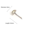 Silver metallic round head split pin fastener with 6mm diameter and 16mm length detail - Round Head Split Pins / 100pcs Pack / Silver