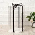 Large vertical clear PVC flower and cake packaging box featuring a sturdy white base. - 18*18*40cm / Square / White