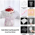 Complete DIY cake bouquet material kit with Bobo cup and pearl white tulle decorations - Small Pearl White / Single Set