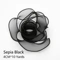 Ink black wavy edge fishtail gauze ribbon for flower wrapping, 4cm width x 10 yards - 4.0CM*10 Yards / Sepia Black