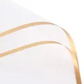 Premium white waterproof jelly film flower wrapping paper with elegant gold metallic border. - Pack of 20 / Pure White with Gold Rim