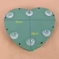 Heart-shaped floral foam base with suction cups for wedding car decoration, 32x30cm size - Medium Heart with Mud (Suction Cup) / 32x30cm