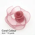 Elegant coral pink wavy fish-tail gauze ribbon for floral gift wrapping, 4cm x 10 yards - 4.0CM*10 Yards / Coral