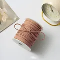 Double-sided faux suede velvet cord in brown for DIY handmade flower packaging - 50 Yards / Khaki