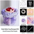 Comprehensive DIY material kit for cake bobo cup bouquet in dreamy pink and purple - Small Dreamy Pink Purple / Single Set
