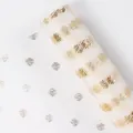 Rouleau de tissu en tulle blanc avec pois dorés élégants pour un emballage floral - 50cm*4.57m / Blanc
