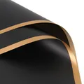 Premium matte black flower wrapping paper featuring an elegant metallic gold border - Pack of 20 / Gold Border Dark Black