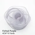 Mermaid purple chiffon ribbon for gift wrapping and flower bouquets, 4cm width and 10 yards long - 4.0CM*10 Yards / Fishtail Purple