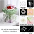 Pink and green DIY cake BoBo cup bouquet material kit with components - Small Dreamy Pink Green / Single Set