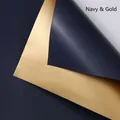Premium double-sided waterproof floral gift wrapping paper in Navy Blue and Gold - Gilded Navy Blue & Gold