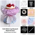 Complete DIY material kit for small dreamy pink and blue cake bouquet decoration with components - Small Dreamy Pink Blue / Single Set