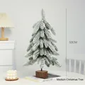 Realistic 50cm medium size frosted artificial Christmas tree decor on a rustic wooden base - New Medium Christmas Tree / 50cm