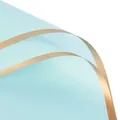 Carta da regalo floreale azzurra con bordo dorato e texture in pellicola di gelatina - Confezione da 20 / Bordo Dorato Blu Cielo
