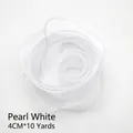Elegant pearl white organza ribbon with wavy fish-tail edges for flower bouquets - With Core Style / 4.0CM*10 Yards / Pearl White