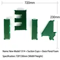 Green wedding car floral foam set featuring 1314 number shapes with suction cups - 1314 Digits with Mud (Suction Cup) / 720x230mm