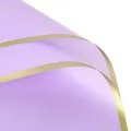 Carta da imballaggio lavanda premium con elegante bordo dorato per bouquet di fiori - Confezione da 20 / Bordo Dorato Viola Chiaro
