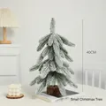 40cm snow-dusted artificial Christmas tree with natural wood base for tabletop - New Small Christmas Tree / 40CM