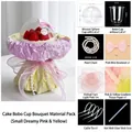 Dreamy pink and yellow DIY cake bobo cup bouquet material kit with all accessories - Small Dreamy Pink Yellow / Single Set