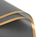 Carta da regalo di lusso per fiori grigio scuro con dettaglio pellicola gelatina oro - Confezione da 20 / Bordo Dorato Grigio Premium