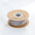 Elegant grey Korean style fish tail gauze ribbon with delicate wavy edge on brown spool - Gold Edge Style / 4.0CM*10 Yards / Light Gray