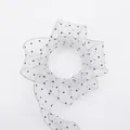 Elegant white chiffon polka dot ribbon for flower bouquet wrapping and gift packaging material - 4cm*10 Yards / Gray
