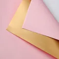 Premium dual-color waterproof floral wrapping paper in matte pink and metallic gold - Pink & Gold / 55x53cm (ai-20 Sheets/Pack)