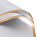 Carta regalo in pellicola di gelatina bianca impermeabile con bordo dorato di lusso - Confezione da 20 / Grigio Argento con Bordo Oro