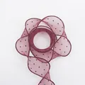 Elegant burgundy polka dot chiffon ribbon for floral arrangements and gift wrapping - 4cm*10 Yards / Burgundy