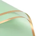 Carta da regalo per fiori verde chiaro con elegante bordo dorato metallico e lusso - Confezione da 20 / Bordo Dorato Danza dell'Acqua