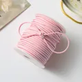 Pink Korean-style double-sided velvet cord on a spool for DIY crafts and floral packaging - 50 Yards / Sakura Pink