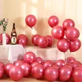 Premium metallic ruby red latex balloons for elegant wedding and party decorations - 50 Pieces/Pack (10 Inch) / Red