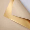 Elegant champagne and metallic gold dual-color waterproof flower wrapping paper sheet - Khaki & Gold / 55x53cm (20 Pieces/Pack)