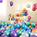 Assorted metallic chrome balloon set for festive wedding and birthday party room decor - Multicolor