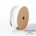 Witte fishtail garen lint 4cm breed voor bloemenboeket verpakking - 4.0CM*10 Yards / Overlockt Puur Wit