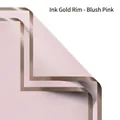 Carta da imballaggio floreale rosa chiaro impermeabile con bordo dorato metallico - Confezione da 20 / Bordo Dorato Inchiostro Rosa Acqua