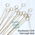 Goldene Blumenstecker aus Metall mit rundem Ring für Blumenkarten und Fotos - Kleiner Kreis / 20er Set