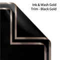 Carta da imballaggio floreale nera oro impermeabile con doppio bordo metallico lucido - Confezione da 20 / Bordo Dorato Inchiostro Nero Oro