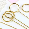 Vergoldete Metall-Blumenkartenhalter für florale Arrangements und elegante Grußkarten - Großer Kreis / 10er-Set