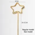Goldener sternförmiger Blumenstecker aus Metall, 34,5 cm lang, für Floristik-Deko - Pentagramm / 10er-Set